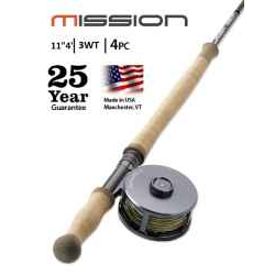 MISSION TWO-HANDED, 3-WEIGHT 11' 4"' FLY ROD